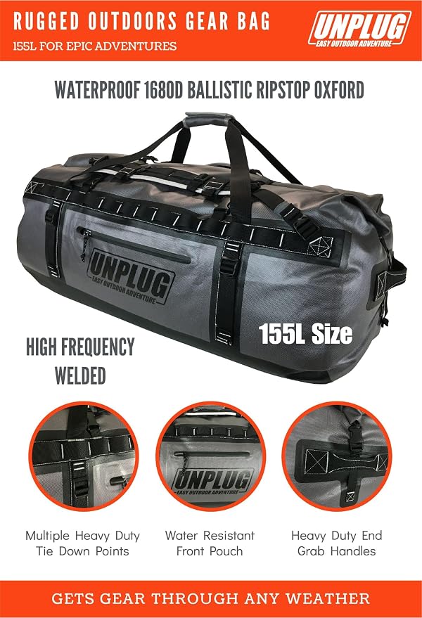 UNPLUG Waterproof Bags for Travel -1680D Heavy Duty Waterproof Duffel Bag for - Image 2