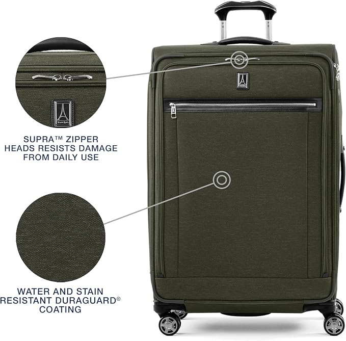 Travelpro Platinum Elite Softside Expandable Checked Luggage, 8 Wheel Spinner - Image 5
