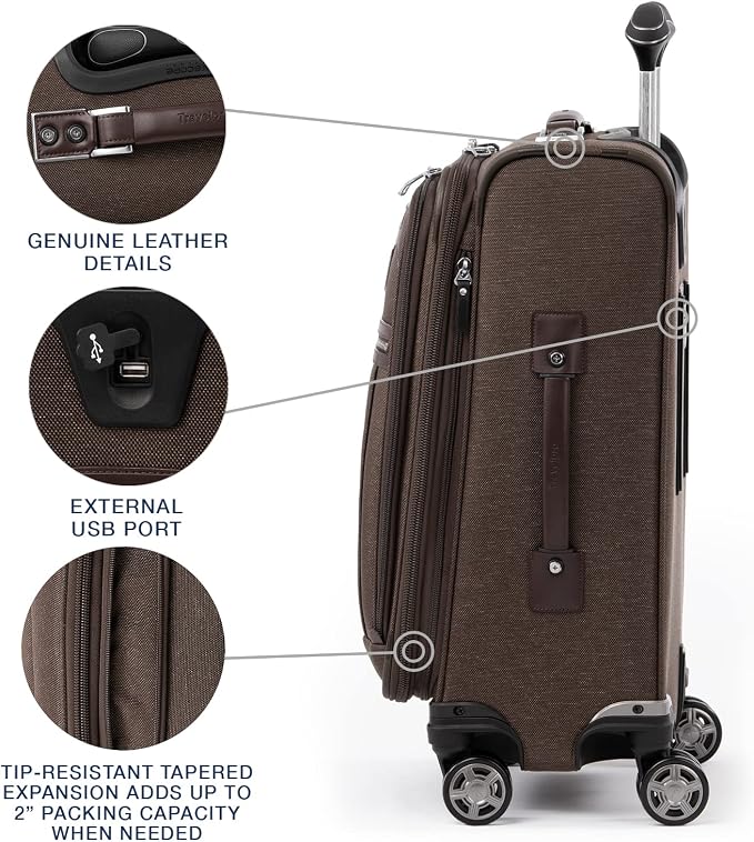 Travelpro Platinum Elite Softside Expandable Carry on Luggage, 8 Wheel Spinner - Image 4