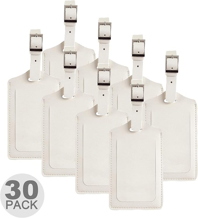 8 Pack Leather Luggage Travel Bag Tags by Travelambo by Travelambo