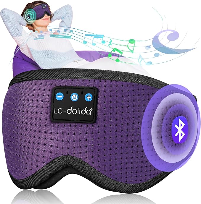 LC-dolida Sleep Headphones, Sleep Mask Bluetooth Wireless Music Eye Mask by LC-dolida
