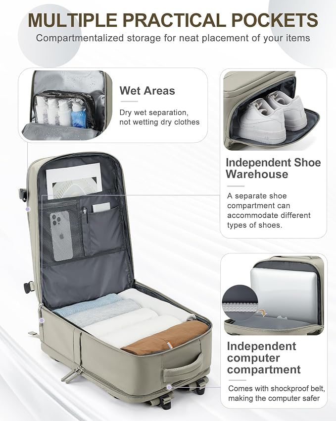 coowoz Large Travel Backpack Carry On - Image 4
