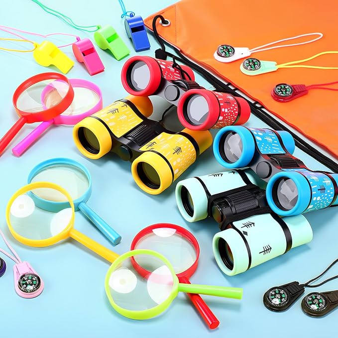 12 Set Binocular Compass Magnifying Glass Set Christmas Birthday Gift Small - Image 3
