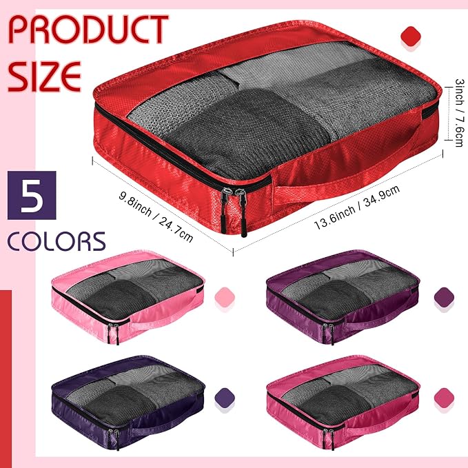 5 Pcs Packing Cubes for Suitcase Large Travel Cubes Carry on Luggage Organizer - Image 2