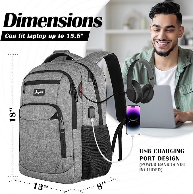 Travel Laptop Backpack for men women, School Backpacks for teen boys 15.6 Inch - Image 3