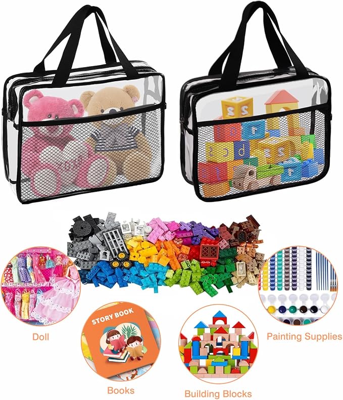 XEWEA 2PCS Middle TSA Approved Clear Travel Toiletry Bags - Image 9