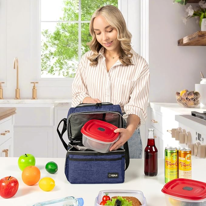 OPUX Lunch Box For Men Women, Insulated Large Lunch Bag Adult Work, Double - Image 4