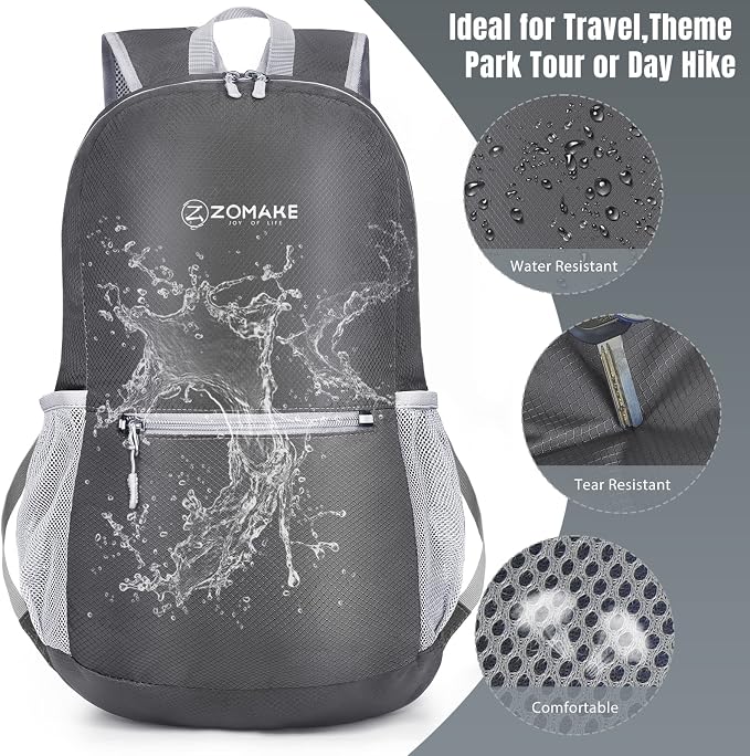 ZOMAKE Ultra Lightweight Hiking Backpack 20L, Packable Small Backpacks Water - Image 4