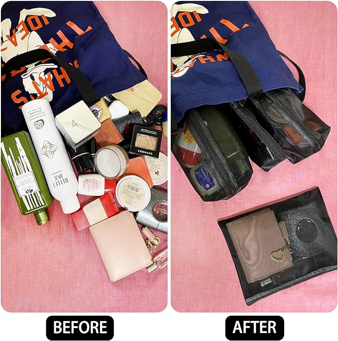 20 Pieces Mesh pouch, Mesh Makeup Bag Portable Makeup Pouch Travel Toiletry Bag - Image 6