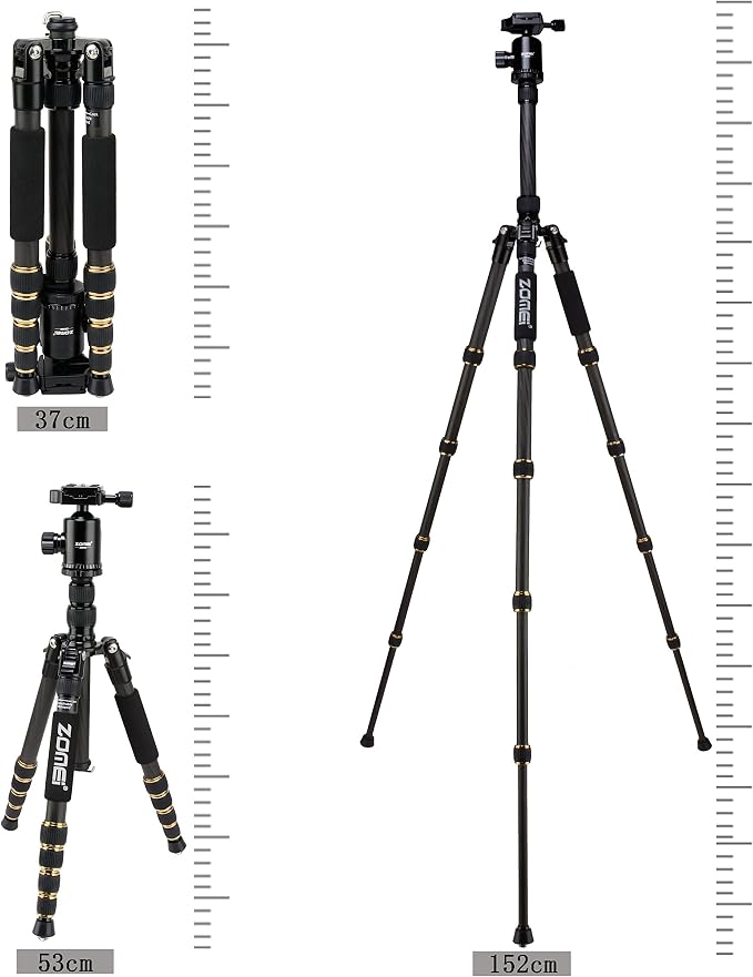 ZOMEI Z669C Carbon Fiber Portable Tripod - Image 4
