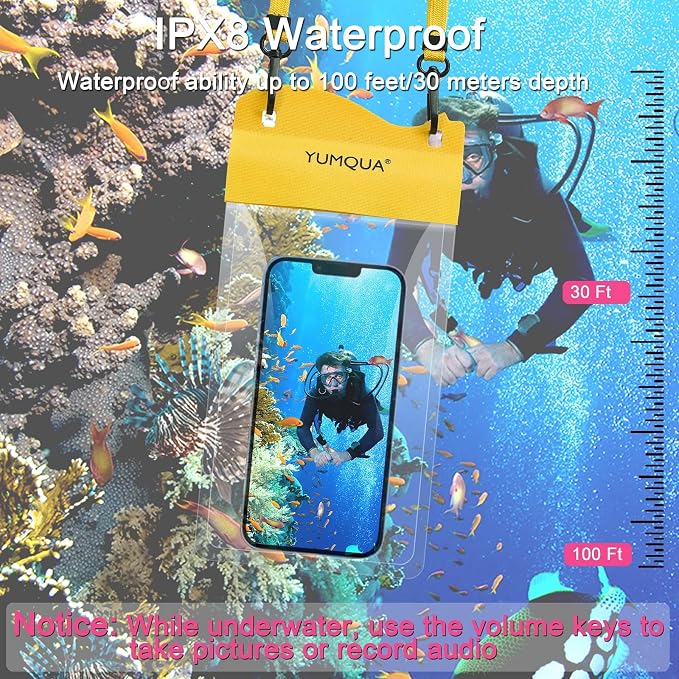 Large Waterproof Phone Pouch 2 Pack, IPX8 Waterproof Cell Phone Case Dry Bag - Image 3
