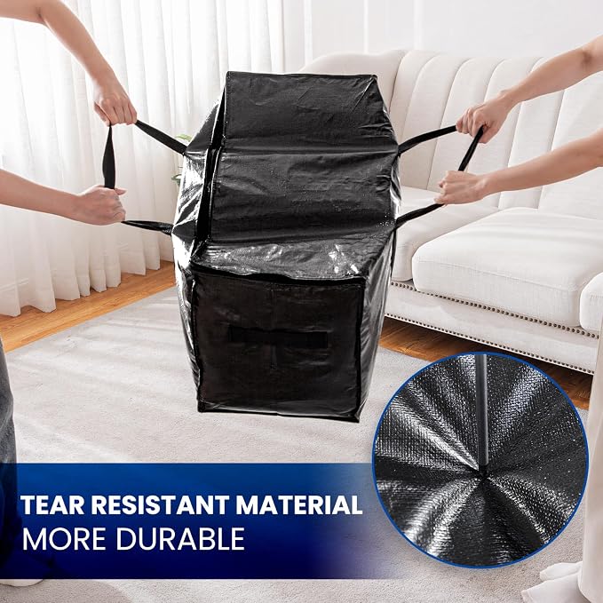 TAILI Extra Large Moving Bags, 2 Pack Black Heavy Duty Totes - Image 7