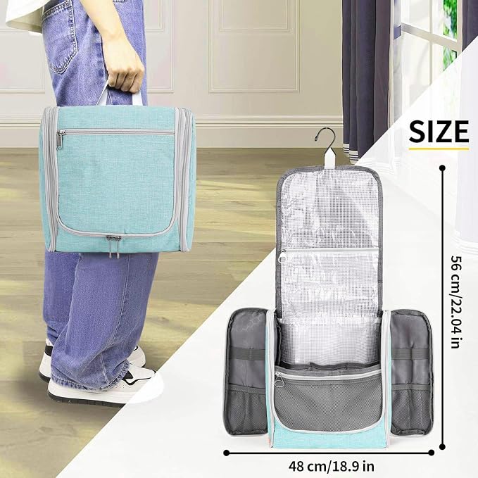 Della Gao Travel Toiletry Bag for Men and Women, Bathroom Bag, Water-Resistant - Image 5