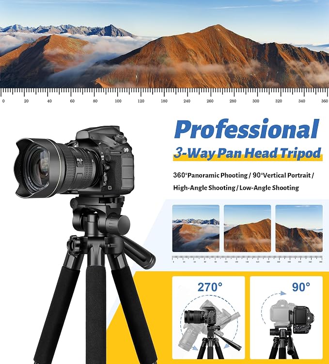 JOILCAN Tripod for Camera, Phone Tripods for Video Recording Photo Vlog - Image 2