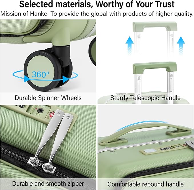 Hanke 28 Inch Luggage with Cup Holder and Charge, Top Opening Hard Shell - Image 9