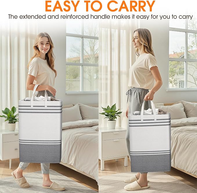 2 Pack Large Laundry Baskets, Laundry Hampers, Freestanding Waterproof - Image 6