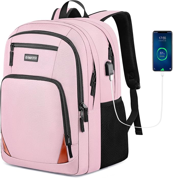 Pink Backpack for School, School BackPack for Teens, Boys and Girls, by Unknown