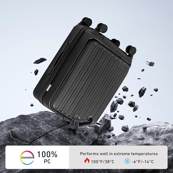KYME 30-Inch Large Checked Luggage, 100% PC Hardside Suitcase - Image 2