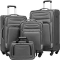Coolife Luggage 4 Piece Set Suitcase Spinner TSA Lock Softshell lightweight by COOLIFE