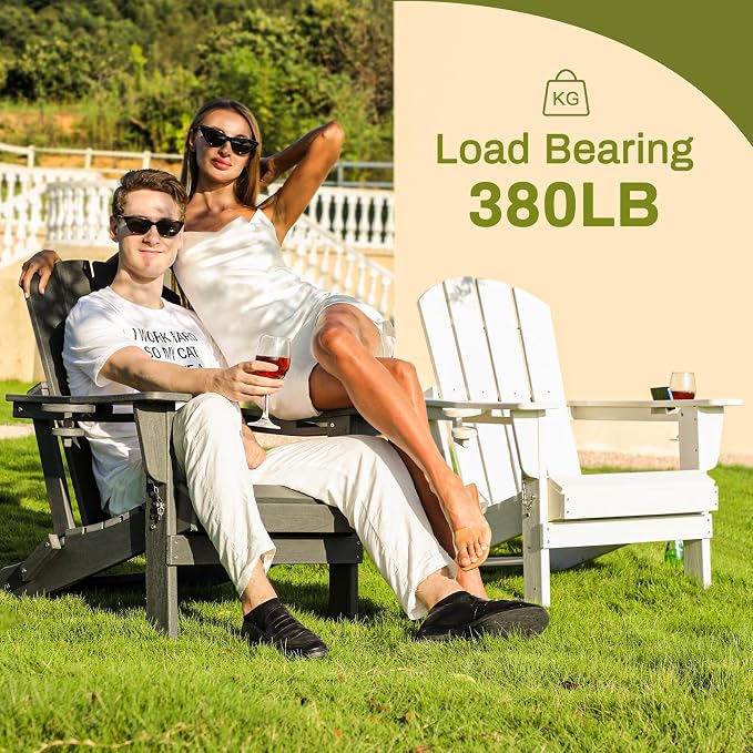 SERWALL Adirondack Chair with Cup Holders - Image 5