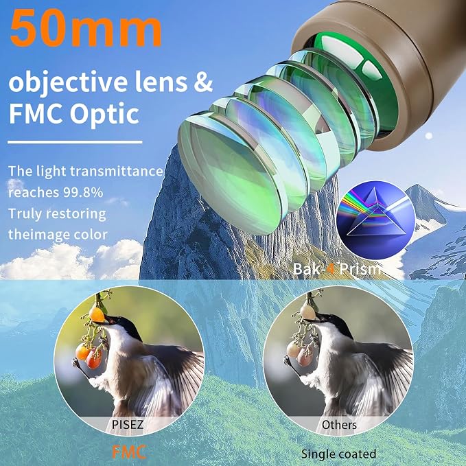 PISEZ 20X50 Binoculars for Adults High Powered - Image 5
