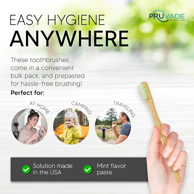 12 Pack Disposable Bamboo Toothbrushes - Image 5