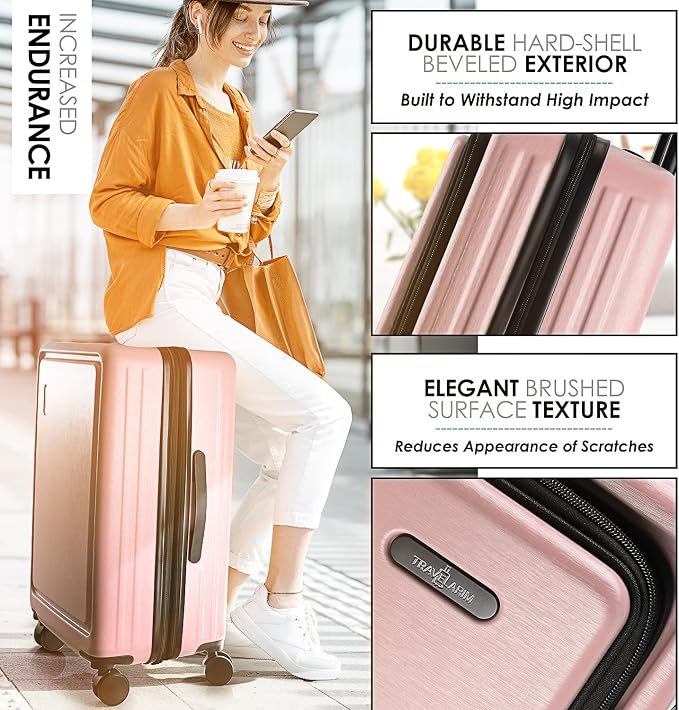 Hard Shell Luggage Sets with Spinner Wheels 4 Piece, Expandable Large Suitcases - Image 2