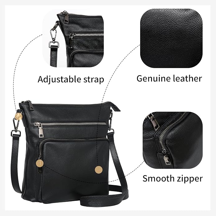 HESHE Crossbody Bags for Women Leather Handbags Designer Shoulder Purse - Image 5