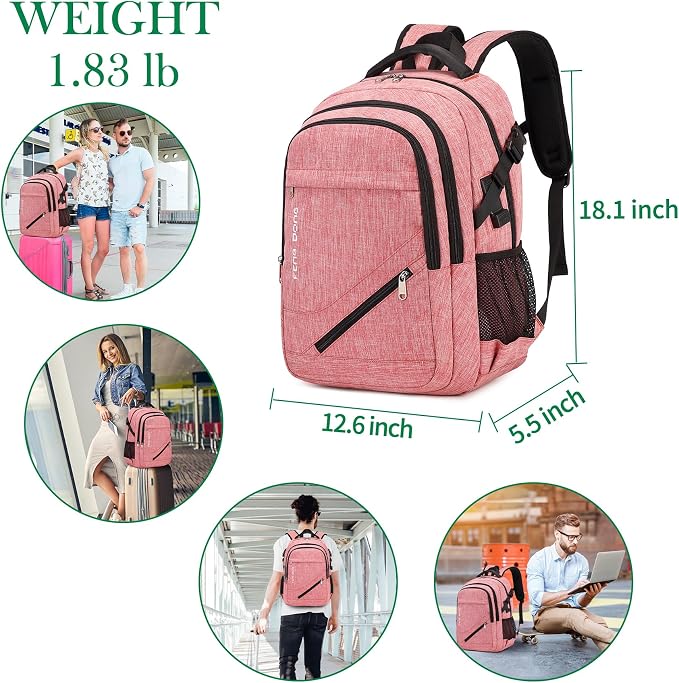 FENGDONG Large Laptop Backpack 17.3 inch Durable Waterproof Travel College - Image 2