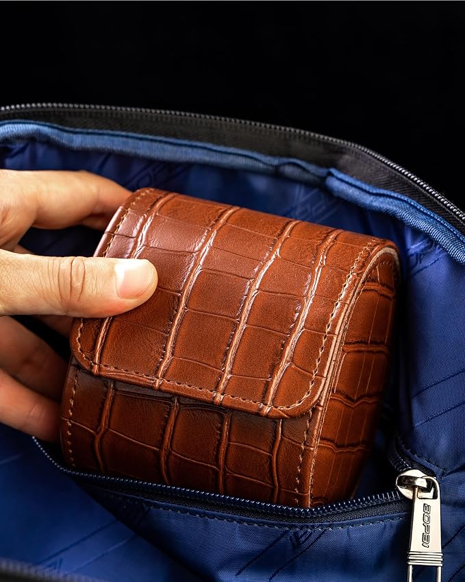 MR.OKAY Single Watch Travel Case-Classic Leather Watch Case - Image 6