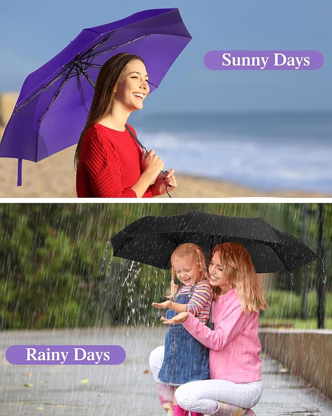 Yahenda 4 Pack Windproof Travel Umbrellas Bulk Automatic Open and Close - Image 6