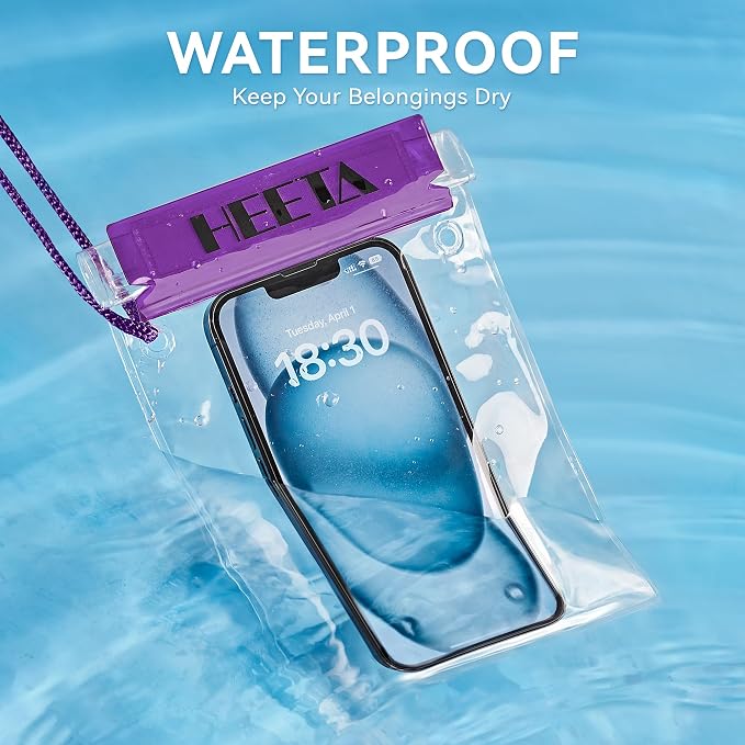 HEETA 5-Pack Clear Waterproof Dry Bag, Water Tight Cases Pouch Dry Bags - Image 2