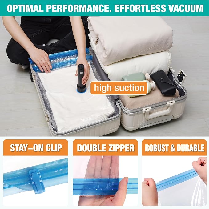 Vacuum Storage Bags with Electric Pump, 25 Pack Space Saver Bags Vacuum Seal - Image 5