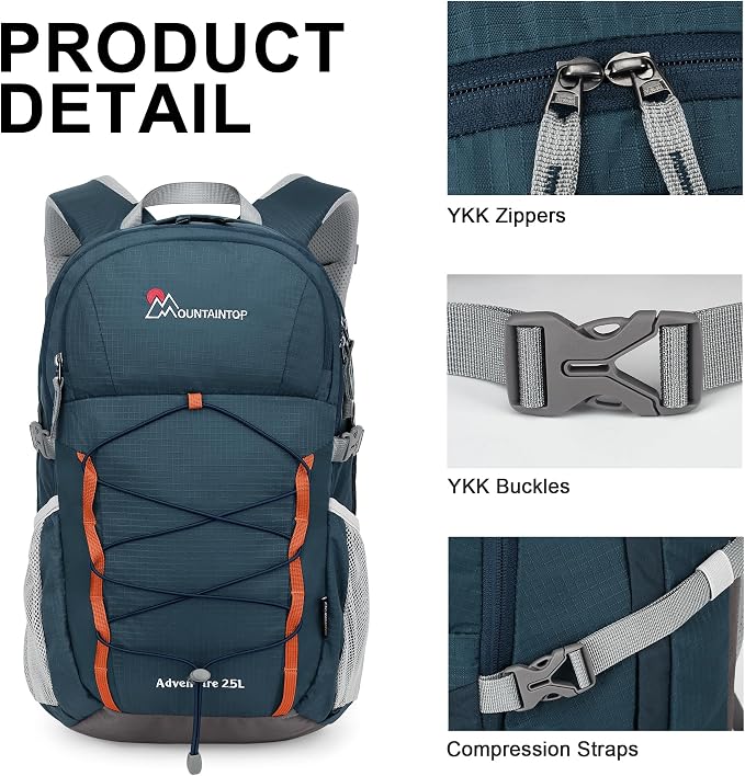MOUNTAINTOP 25L/40L Hiking Backpack, Lightweight Travel Backpack - Image 3