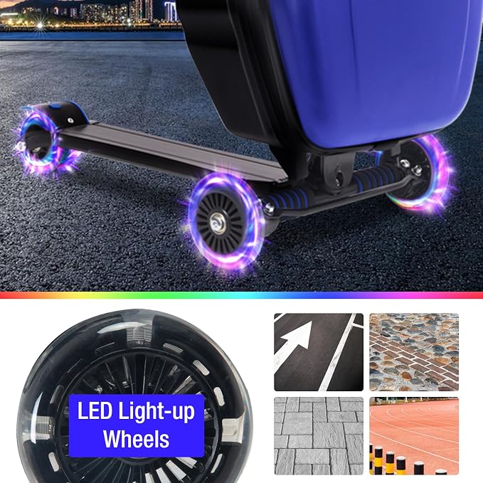 20" Scooter Suitcase for Kids, 2-in-1 Ride On Luggage - Image 2