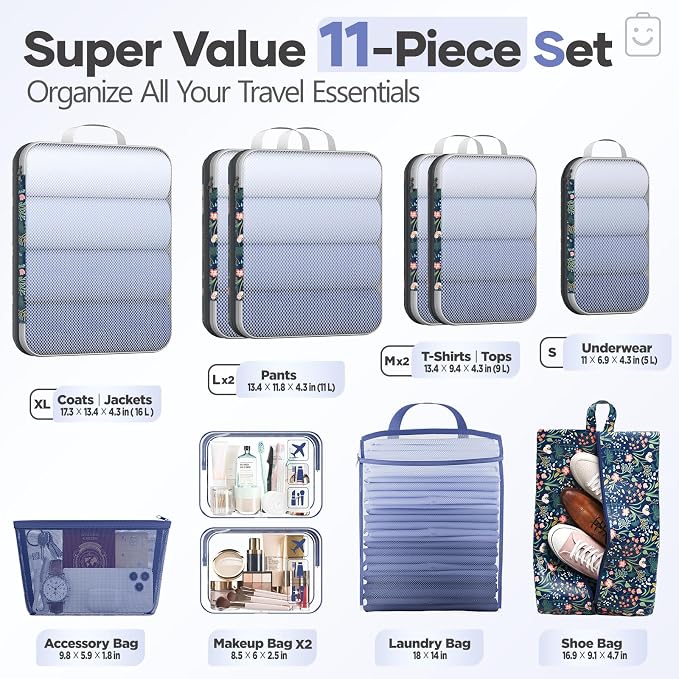 Veken 11 Set Compression Packing Cubes - Image 2