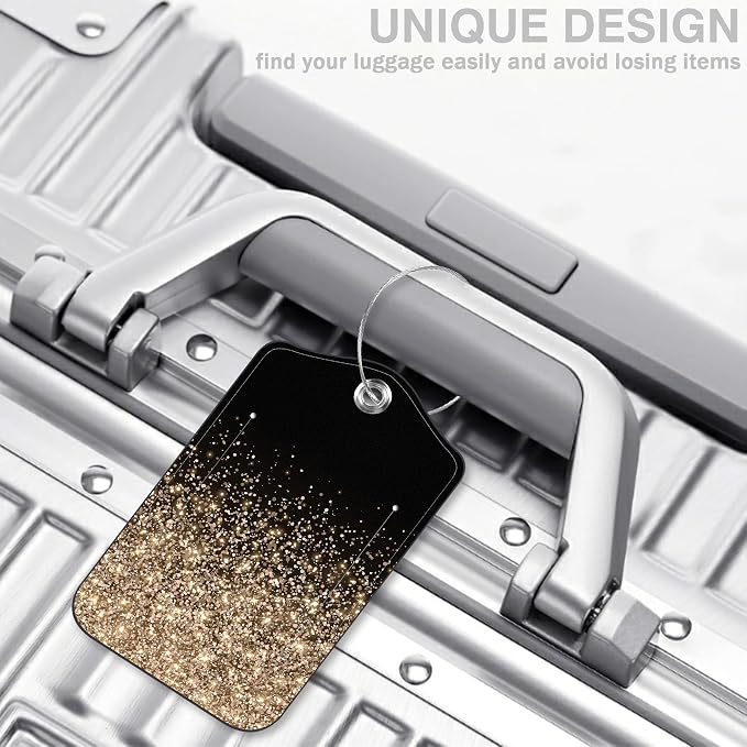 2 Pcs Rose and Gold Glitter Luggage Tags - Image 5
