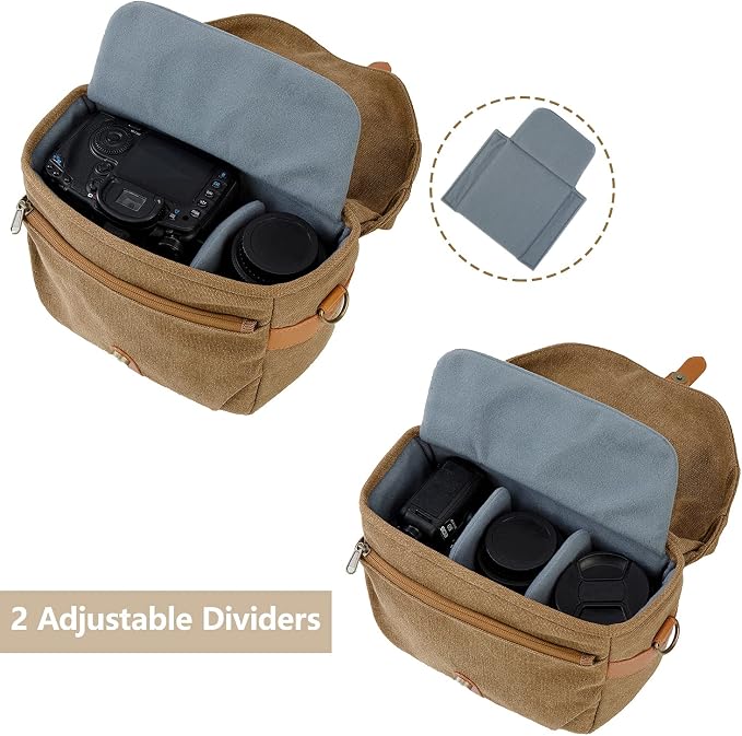 BAGSMART Camera Bag, SLR DSLR Canvas Crossbody Camera Case, Compact Camera - Image 2