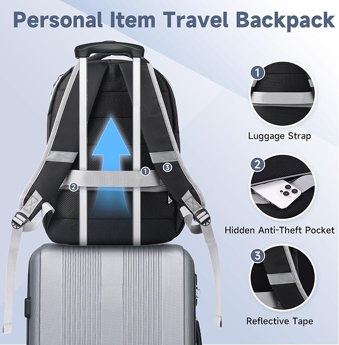 Multipocket TSA Black Travel Laptop Backpack - Image 9