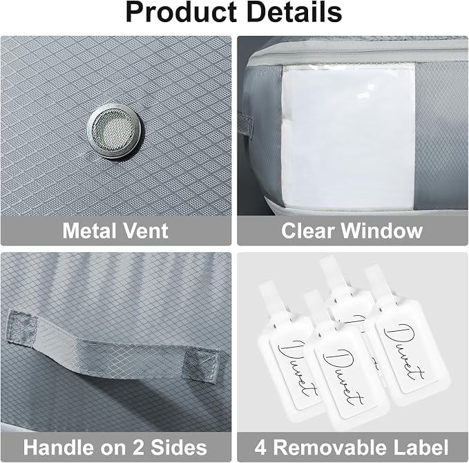 DIMJ Comforter Storage Bag - 110L Ultra Space Saving Self Compression Organize - Image 6