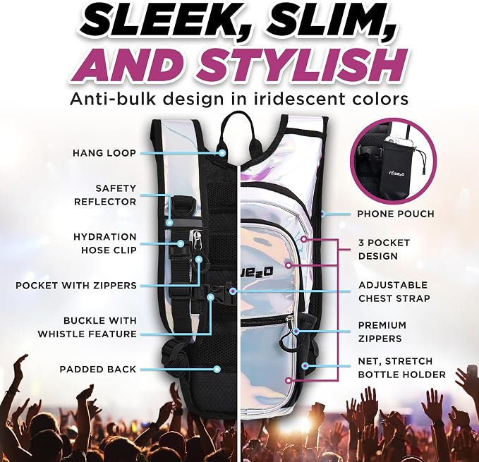 Rave Hydration Backpack – Anti-Theft Festival Hydration Pack - Image 7