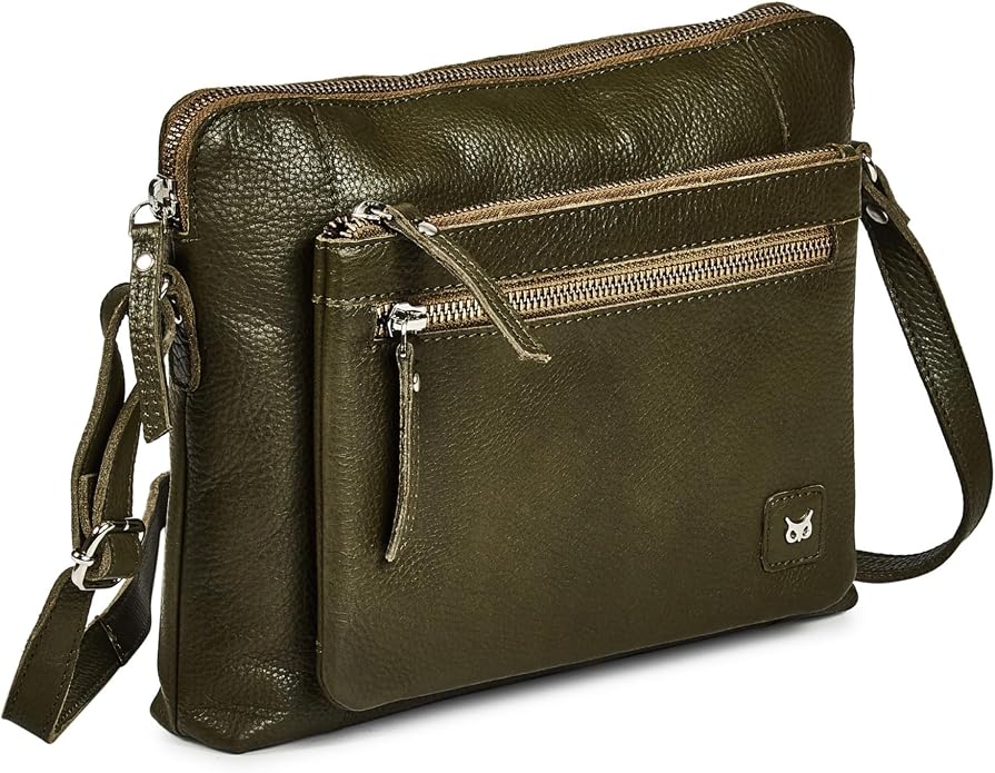 Wise Owl Accessories Small Soft Pebbled Real Leather Crossbody Handbags Purses by WiseOwlAccessories