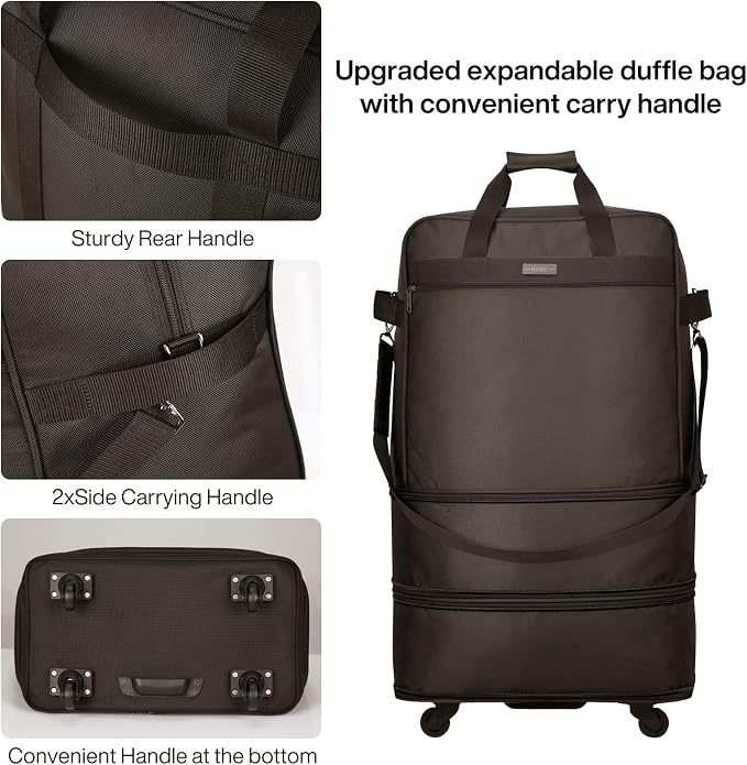 Hanke Suitcases with Wheels Expandable Foldable Luggage Bag Suitcase - Image 3