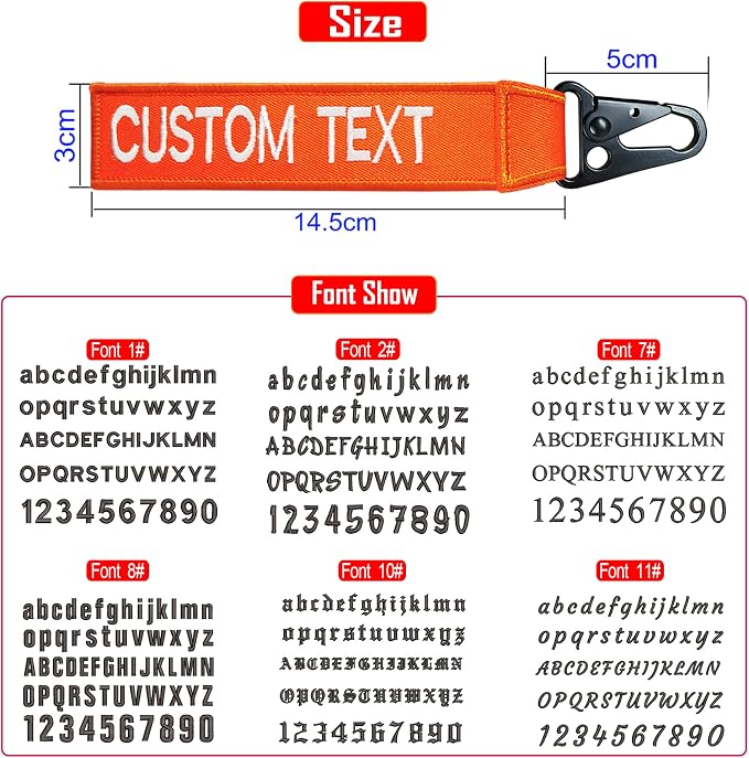 Custom Luggage Tags, Custom Personalized Luggage tag Name, Embroidery Key Ring - Image 2