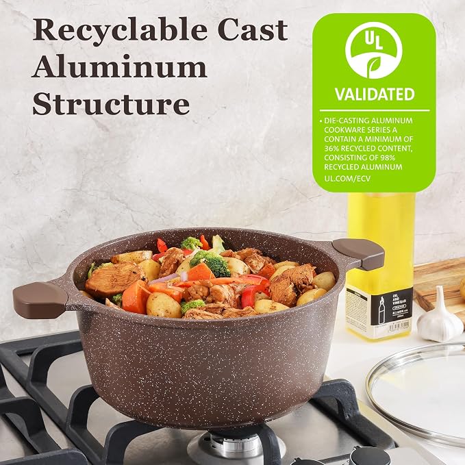 SENSARTE Nonstick Cookware Set 13-Piece, Healthy Pots and Pans Set Kitchen - Image 5