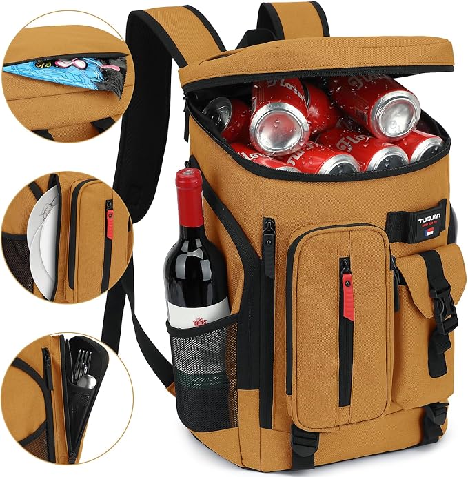 TUGUAN Cooler Backpack 36 Cans Insulated Leak Proof Lightweight Lunch Backpack - Image 4