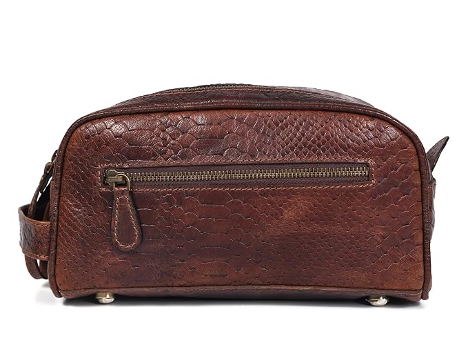 10" Premium Leather Toiletry Travel Pouch - Image 2