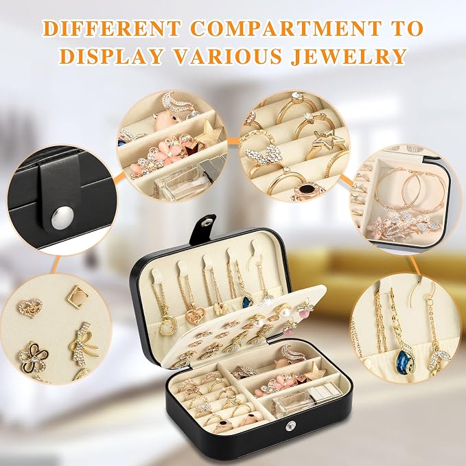 Travel Jewelry Box, PU leather Small Jewelry Organizer - Image 4