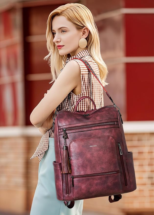 Shrrie Vegan Leather Laptop Backpack - Image 2