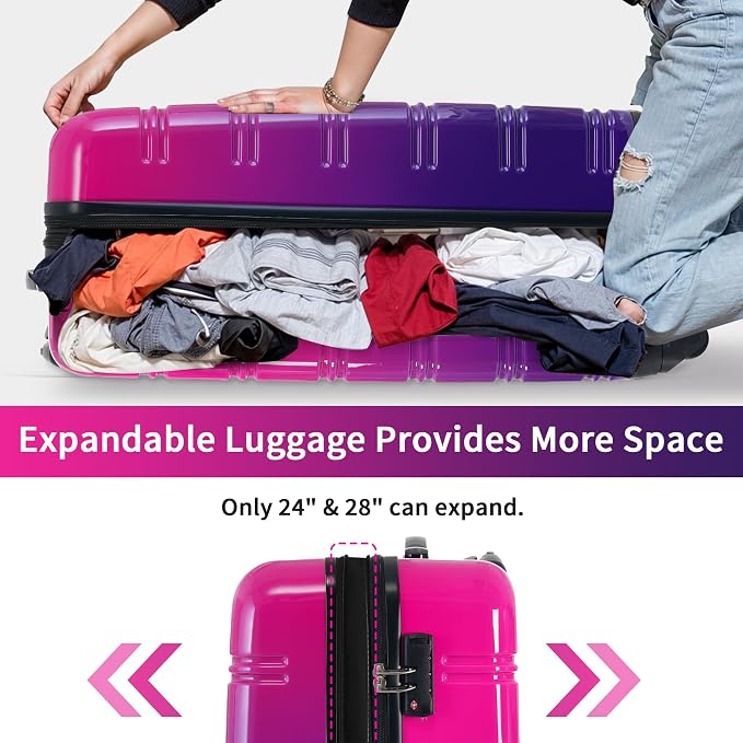Merax Luggage Sets 3 Piece, Hardside Expandable Suitcase Set - Image 3